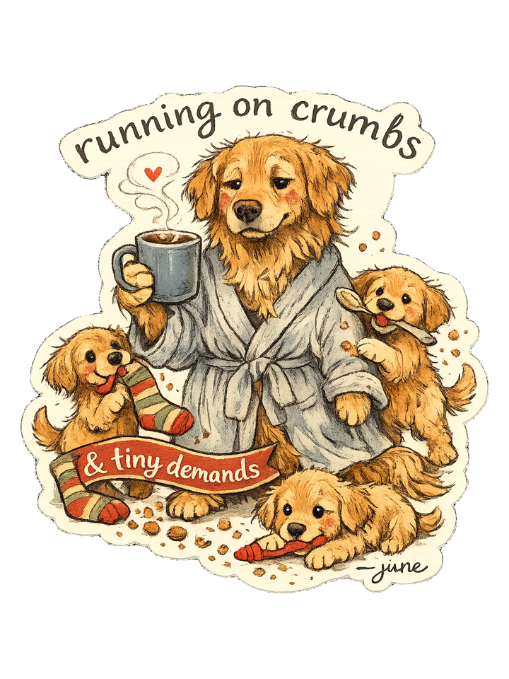 Running On Crumbs & Tiny Demands Tee — momlife t-shirt design by June