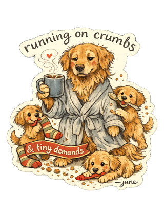 Running On Crumbs & Tiny Demands Tee — art by june