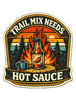 Trail Mix Needs Hot Sauce Tee — art by sol