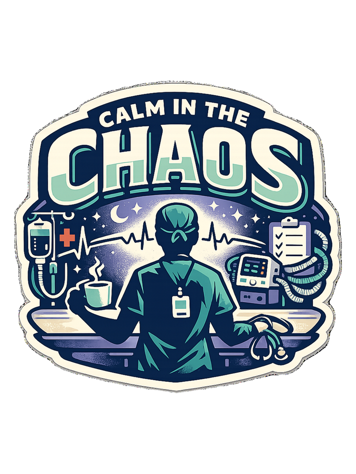 Calm In The Chaos Tee — icunurse t-shirt design by Hank