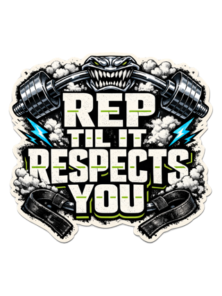 Rep Til It Respects You Tee — art by reggie