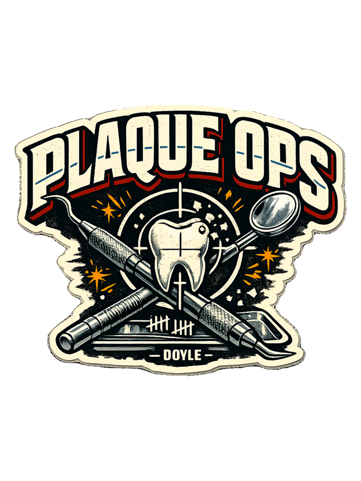 Plaque Ops Tee — dentalhygiene t-shirt design by Hank