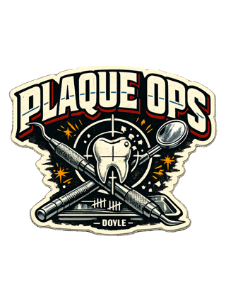 Plaque Ops Tee — art by hank