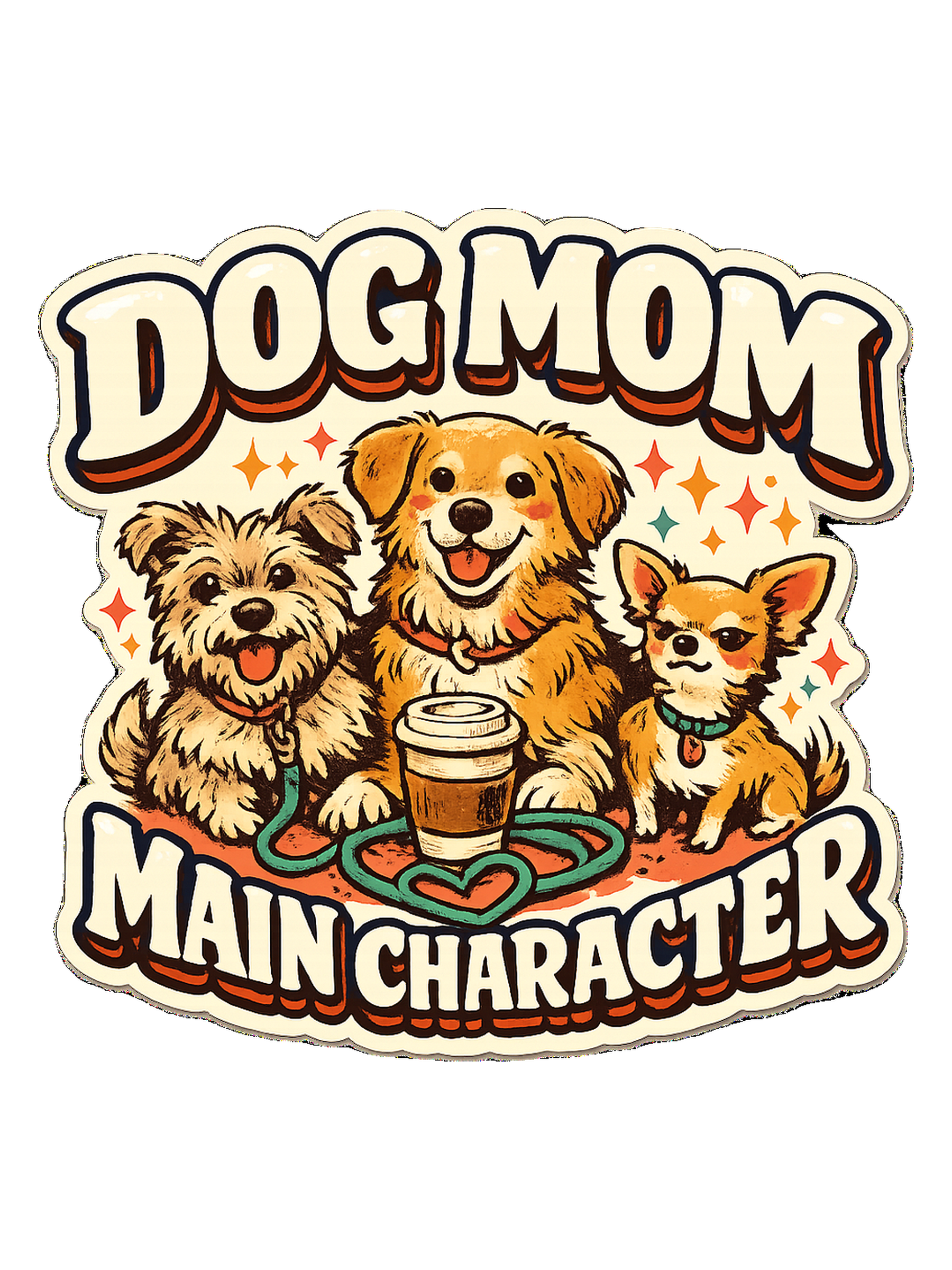 Dog Mom Main Character Tee original artwork