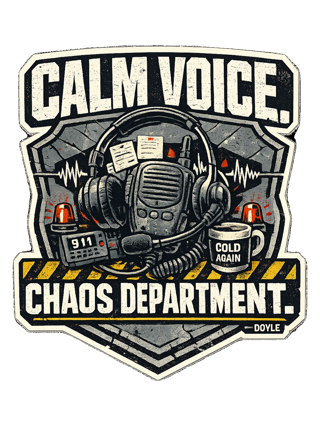 Calm Voice. Chaos Department. Tee — art by hank