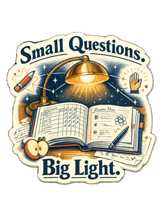 Small Questions. Big Light. Tee — art by june