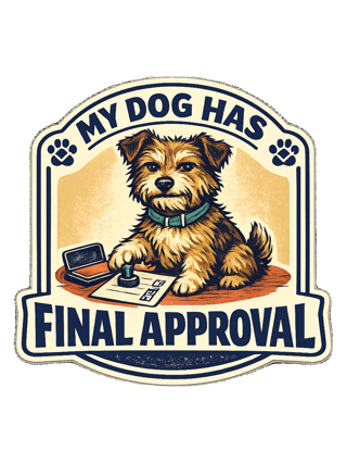 A funny illustrated dog-lover tee for anyone whose pup gets the final vote. — art by june