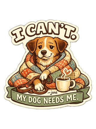 I Can't. My Dog Needs Me. Tee — art by june