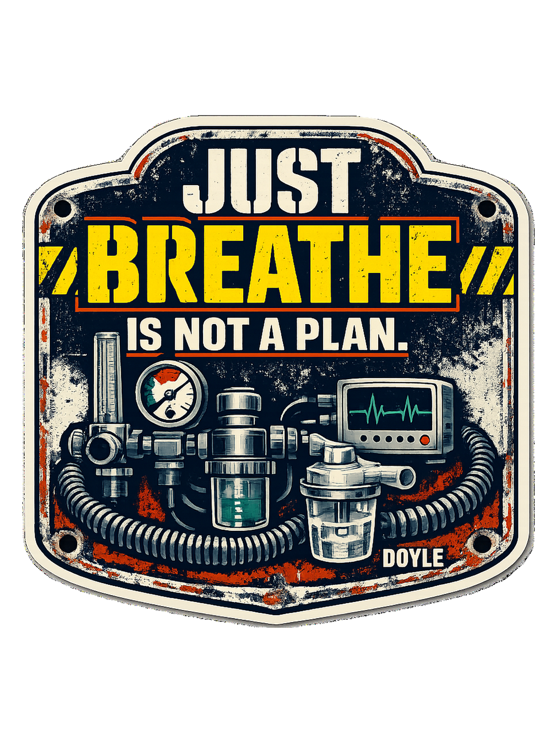 Just Breathe Is Not A Plan Tee — art by hank