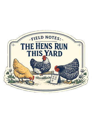 Field Notes: The Hens Run This Yard Tee — art by june
