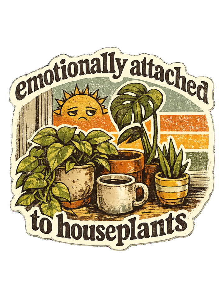 Emotionally Attached To Houseplants Tee — plantmom t-shirt design by Margaux