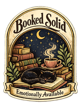 Booked Solid, Emotionally Available Tee — art by margaux