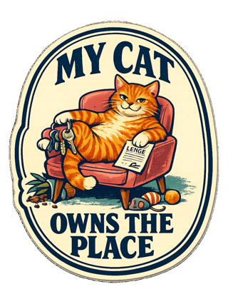 My Cat Owns The Place Tee — art by margaux