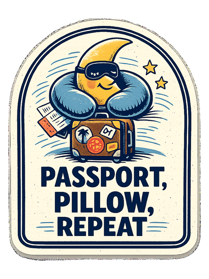 Passport, Pillow, Repeat Tee — travelnap t-shirt design by Reggie