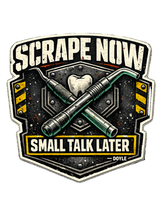 Scrape Now Small Talk Later Tee — art by hank