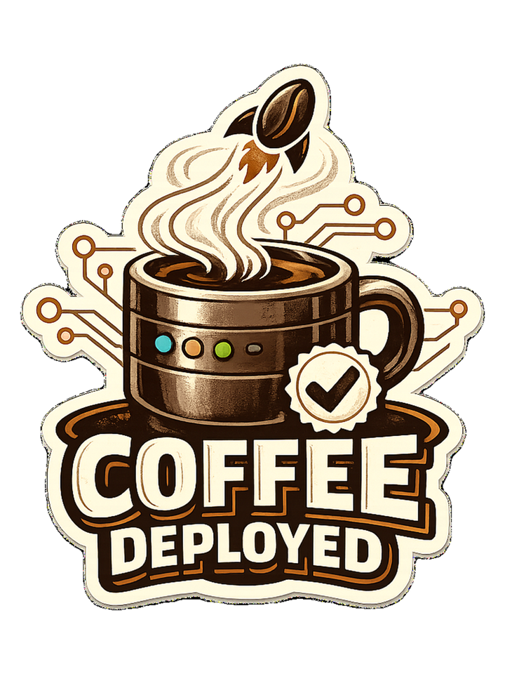 Coffee Deployed Tee — coffee lover t-shirt design by Sol