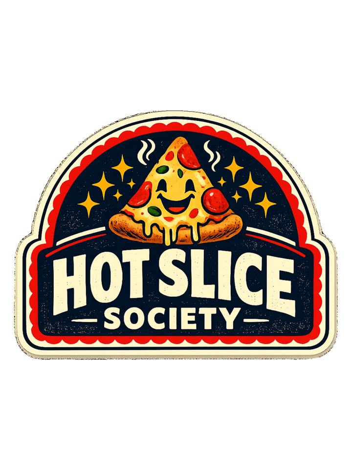 A bold retro pizza-club tee for anyone proudly living the hot slice lifestyle. — pizza t-shirt design by Sol