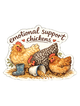 Emotional Support Chickens Tee — art by june
