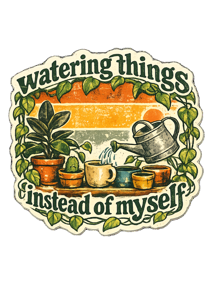 Watering Things Instead Of Myself Tee — plantmom t-shirt design by Margaux