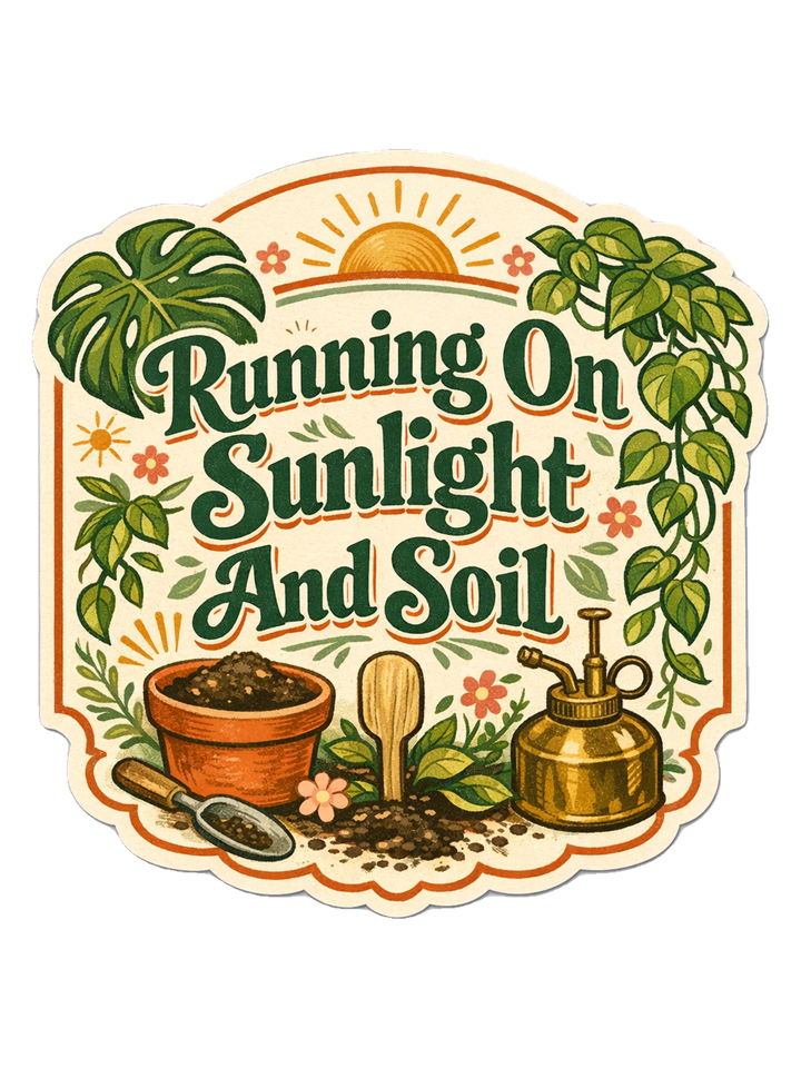 Running On Sunlight And Soil Tee — plantmom t-shirt design by Margaux