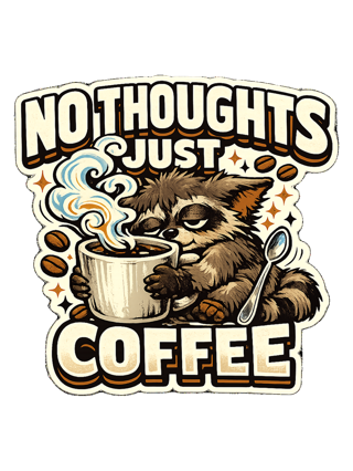 No Thoughts Just Coffee Tee — art by sol