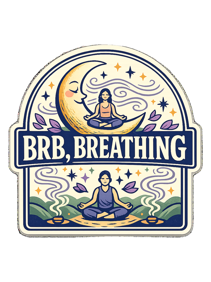 Brb, Breathing Tee — meditation t-shirt design by Margaux