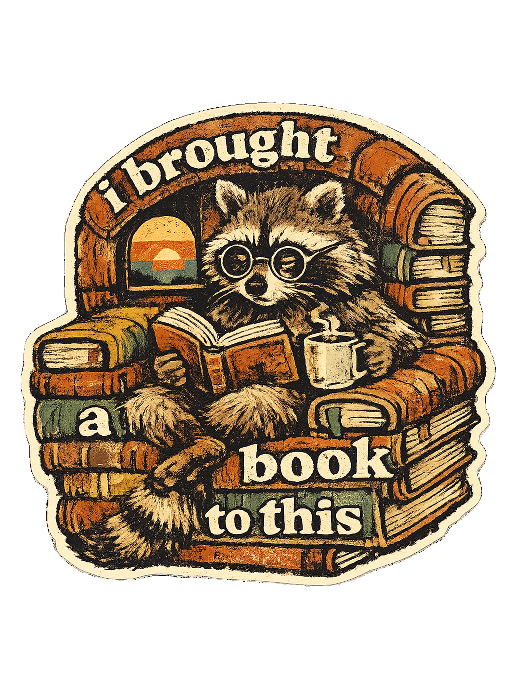 I Brought A Book To This Tee original artwork