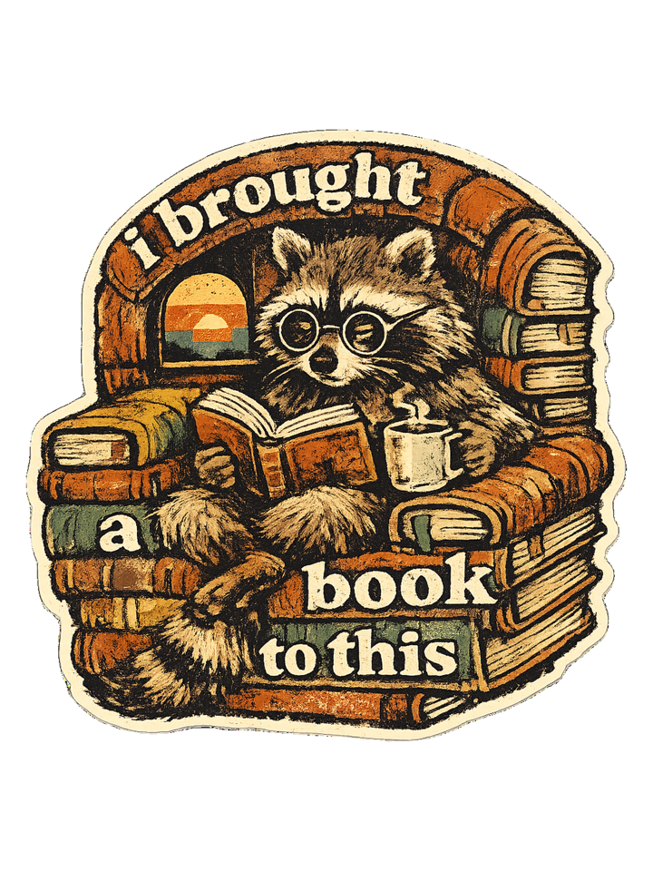 I Brought A Book To This Tee — book lover t-shirt design by Margaux