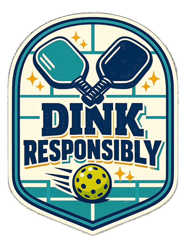 Dink Responsibly Tee — pickleball t-shirt design by Reggie