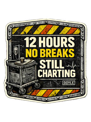 12 Hours No Breaks Still Charting Tee original artwork