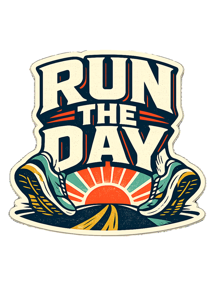 A bold retro running tee for people who start their day with miles and momentum. — running t-shirt design by Reggie
