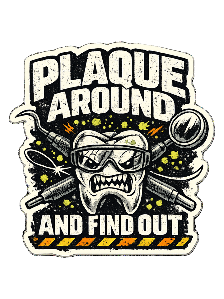 Plaque Around And Find Out Tee — dentalhygiene t-shirt design by Hank