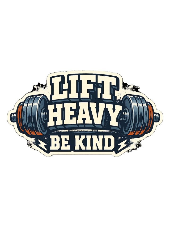 A bold barbell gym tee for lifters who train heavy and keep the room kind. — gym & lifting t-shirt design by Reggie