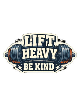 A bold barbell gym tee for lifters who train heavy and keep the room kind. — art by reggie