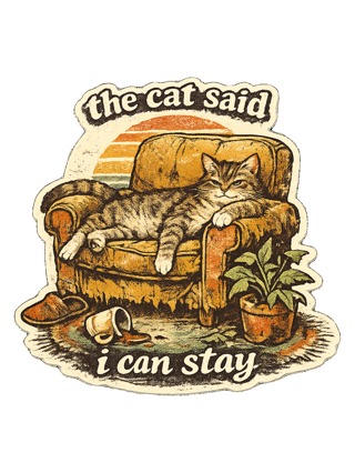 The Cat Said I Can Stay Tee — art by margaux