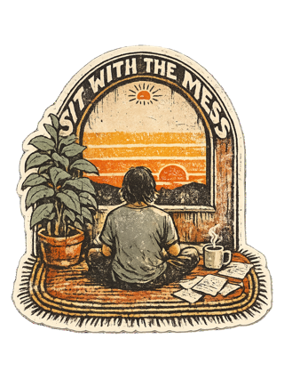 Sit With The Mess Tee — art by margaux