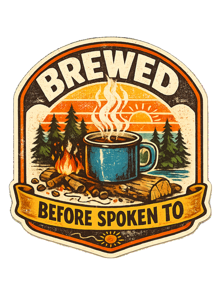 Brewed Before Spoken To Tee — coffee lover t-shirt design by Sol