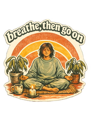 Breathe, Then Go On Tee — art by margaux