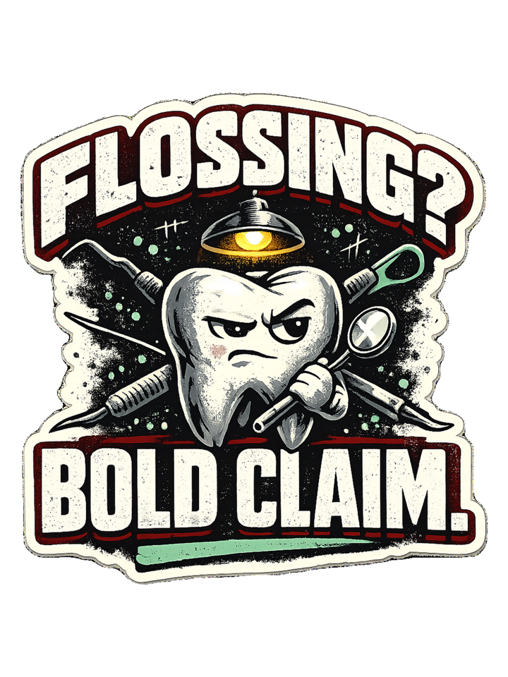 Flossing? Bold Claim. Tee — dentalhygiene t-shirt design by Hank