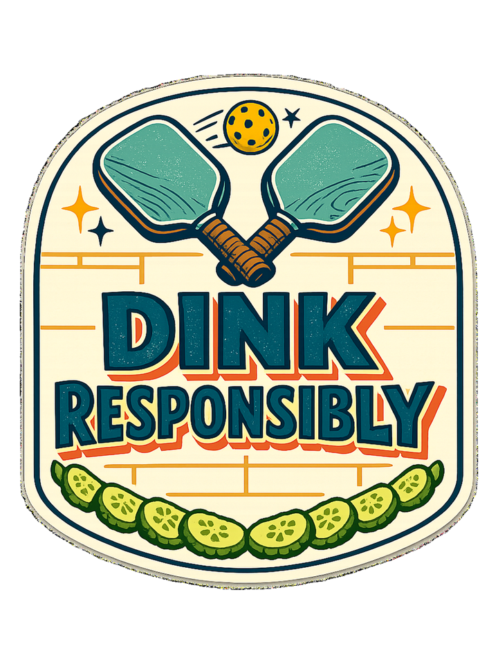 Dink Responsibly Tee — pickleball t-shirt design by Reggie