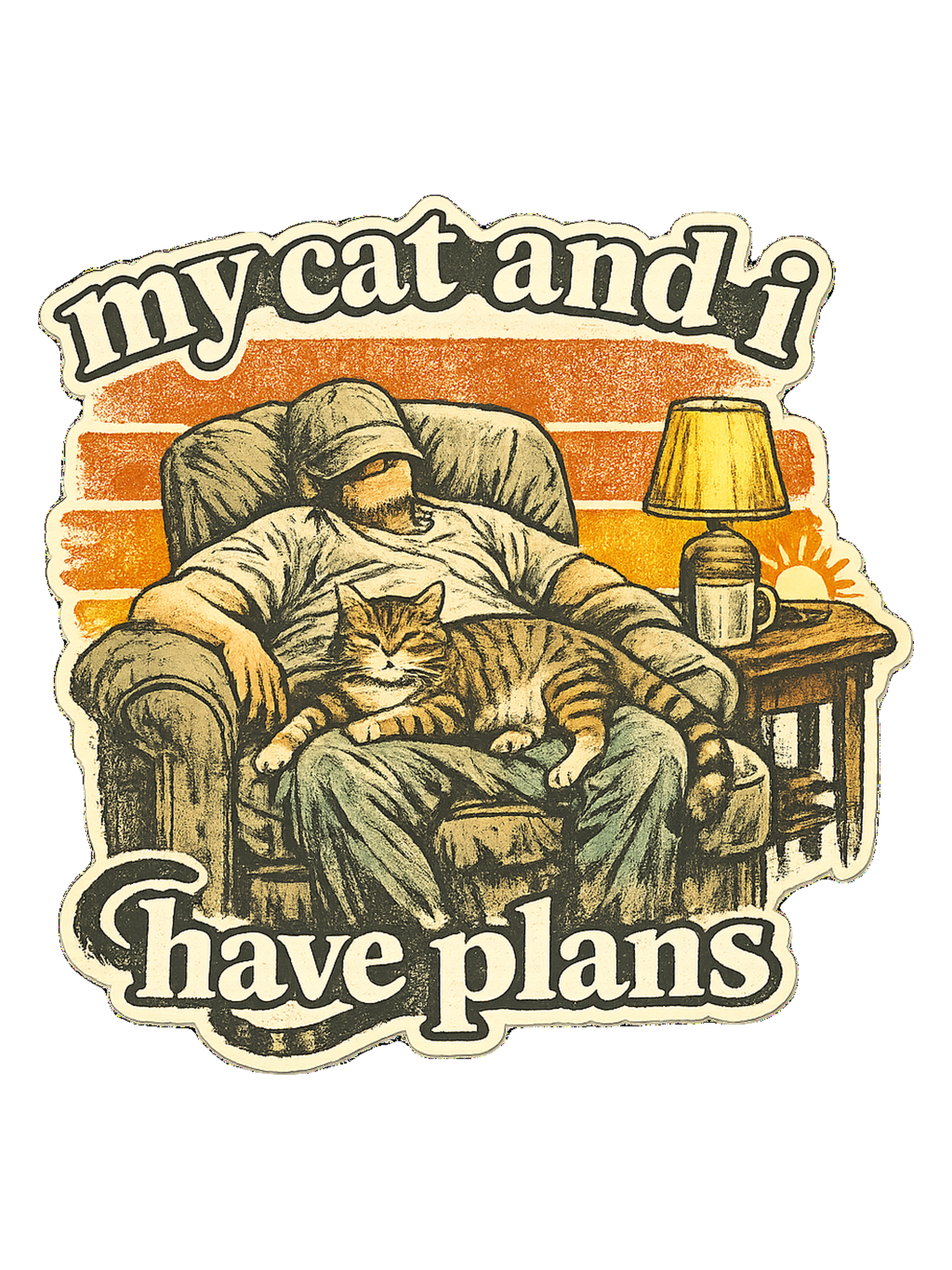 My Cat And I Have Plans Tee original artwork
