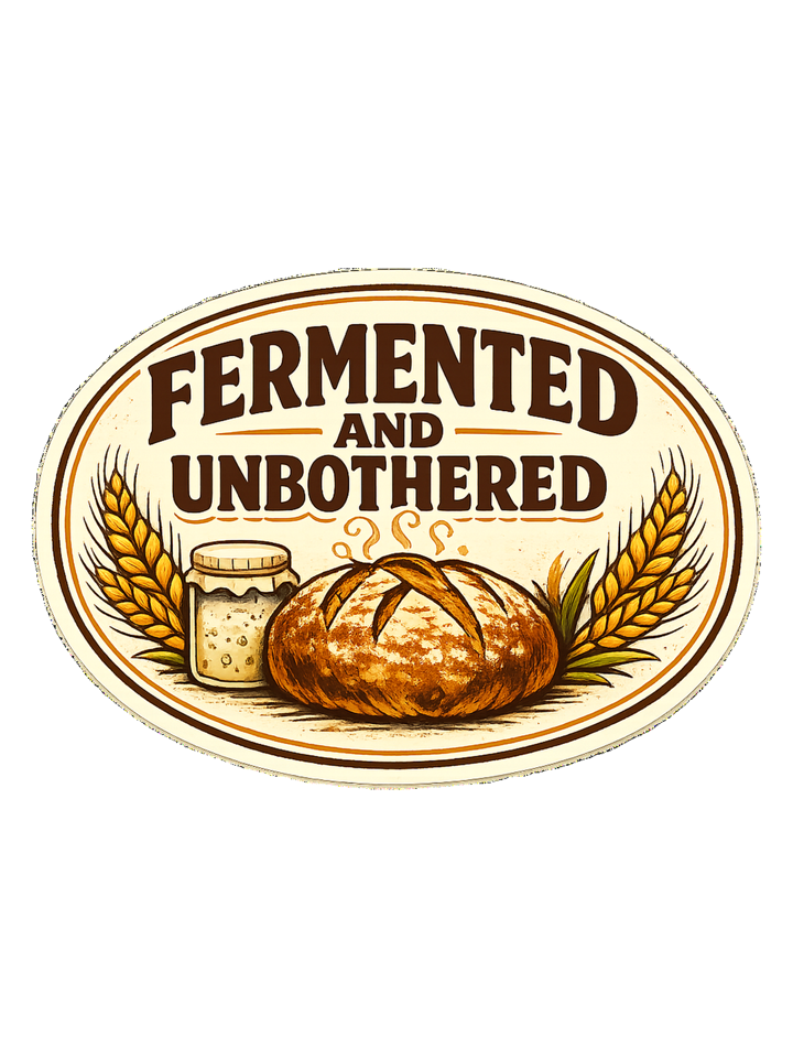 Fermented And Unbothered Tee — sourdough t-shirt design by Sol