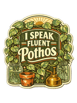 I Speak Fluent Pothos Tee — art by margaux