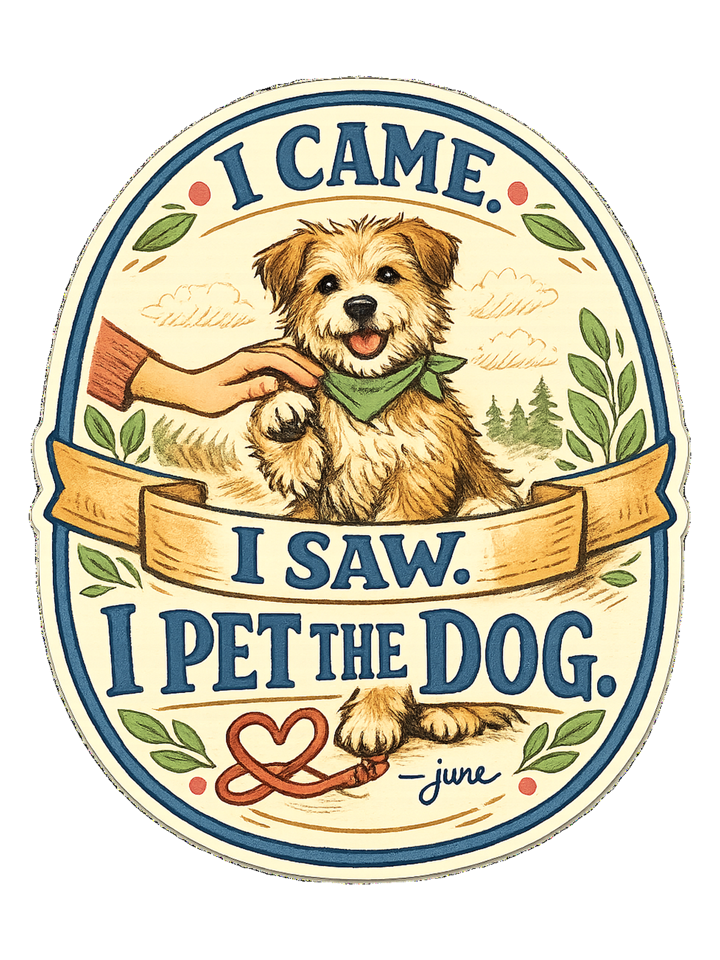 I Came. I Saw. I Pet The Dog. Tee — dogmom t-shirt design by June