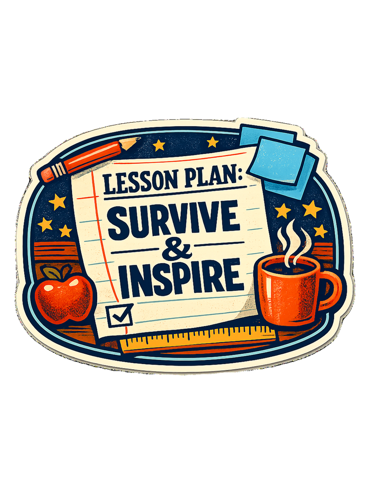 Lesson Plan: Survive & Inspire Tee — teacher t-shirt design by June