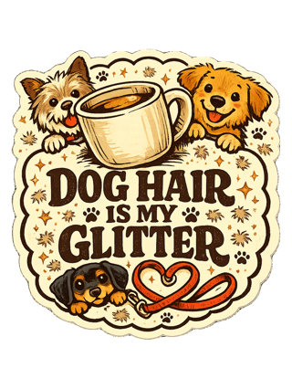 A cozy funny dog mom tee for anyone who treats pet hair like part of the outfit. — art by june