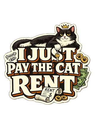 I Just Pay The Cat Rent Tee — art by margaux