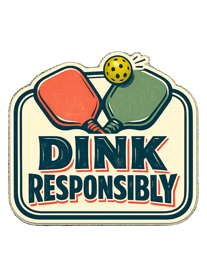 Dink Responsibly Tee — pickleball t-shirt design by Reggie