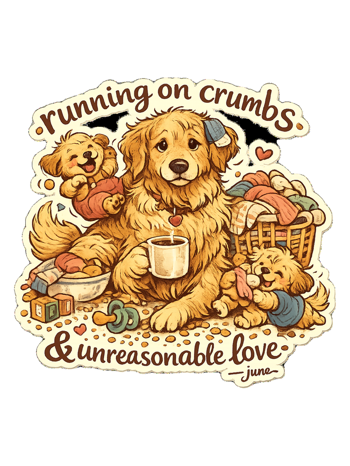 Running On Crumbs & Unreasonable Love Tee — momlife t-shirt design by June
