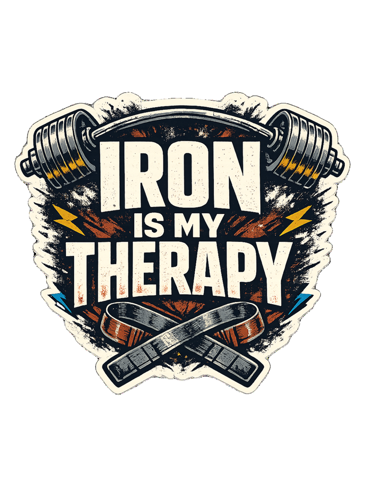 Iron Is My Therapy Tee — gym & lifting t-shirt design by Reggie